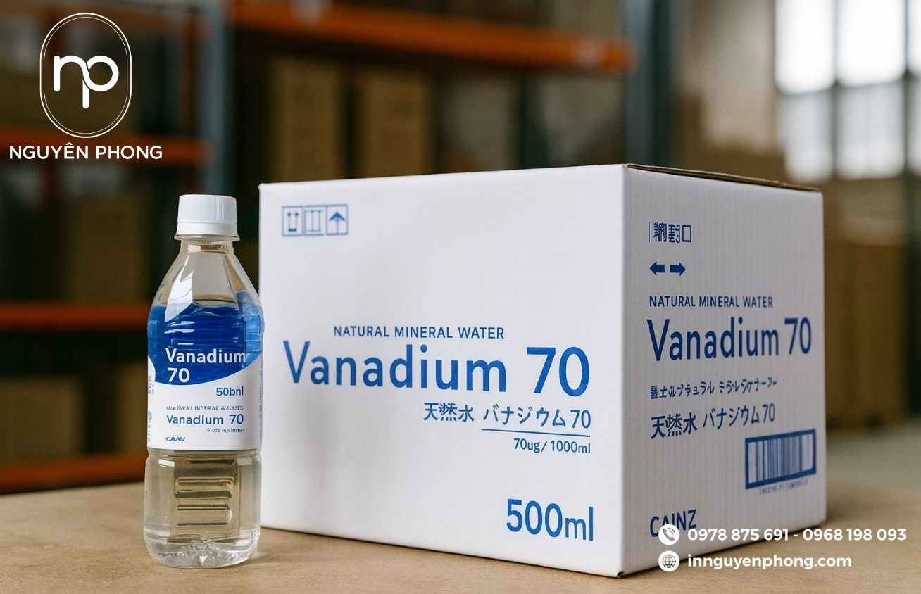 Mẫu thùng carton đựng nước khoảng